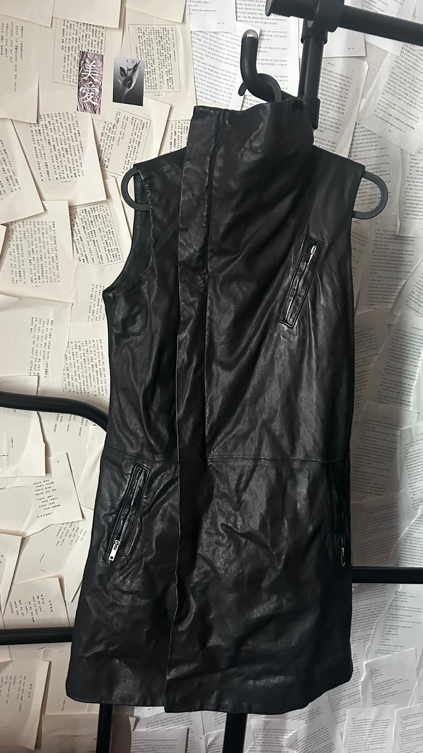 릭오웬스 하이넥 레더 가디건 상품이미지1