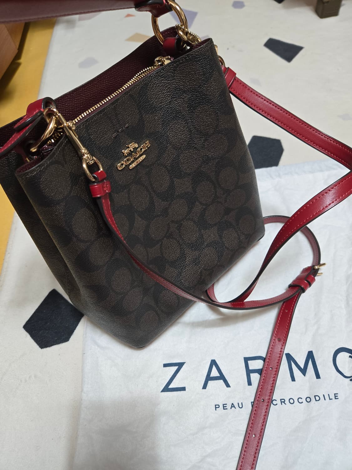 코치 시그니처 타운 버킷백 브라운 크로스백 빈티지 상품이미지9