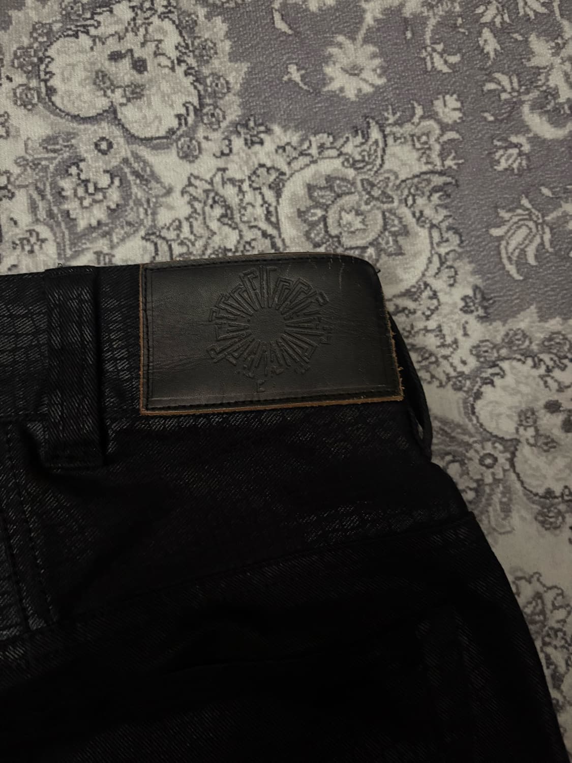 Python embossed leather flare pants 상품이미지5