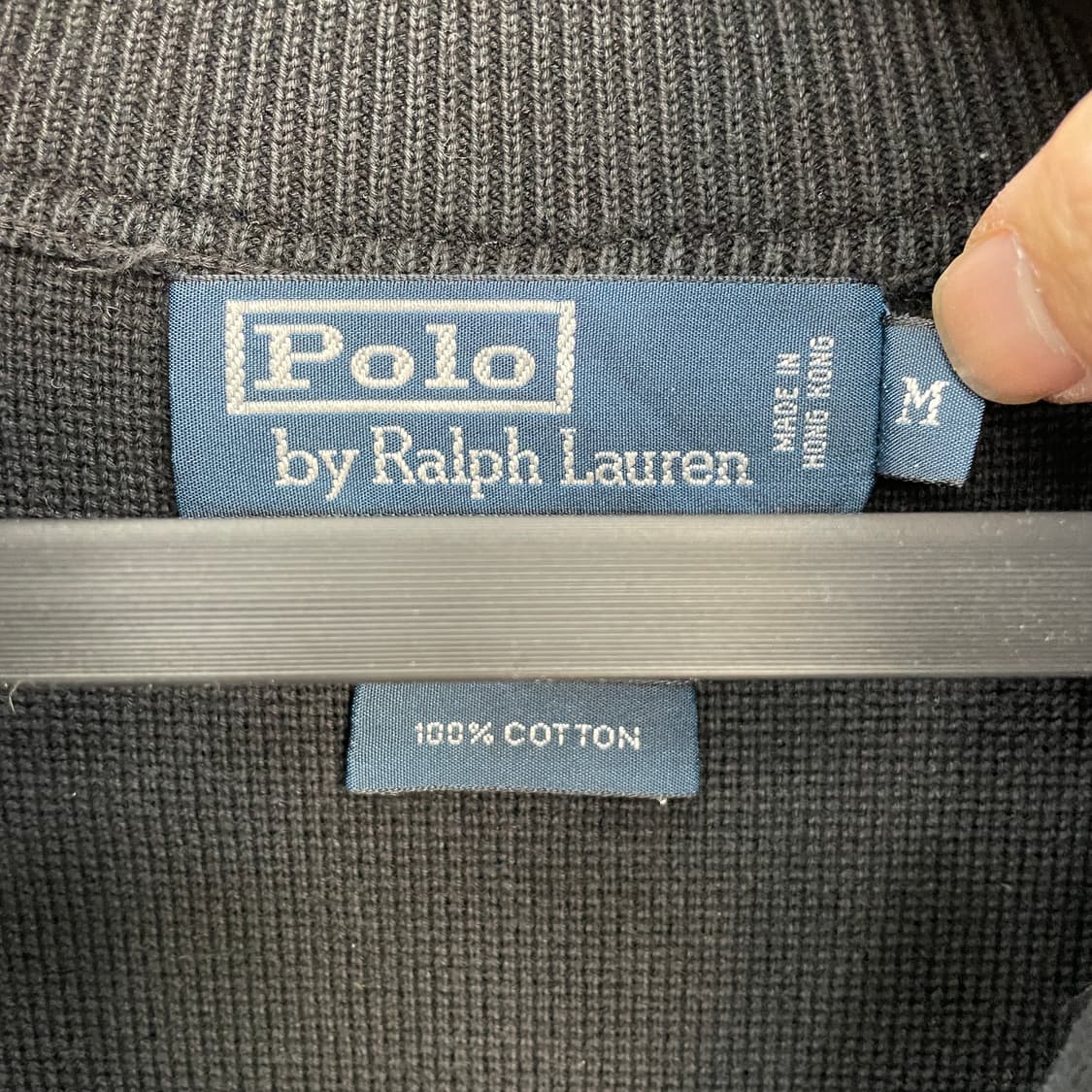 폴로 랄프로렌 블랙 퍼플 라인 하프넥 코튼 니트 상품이미지6