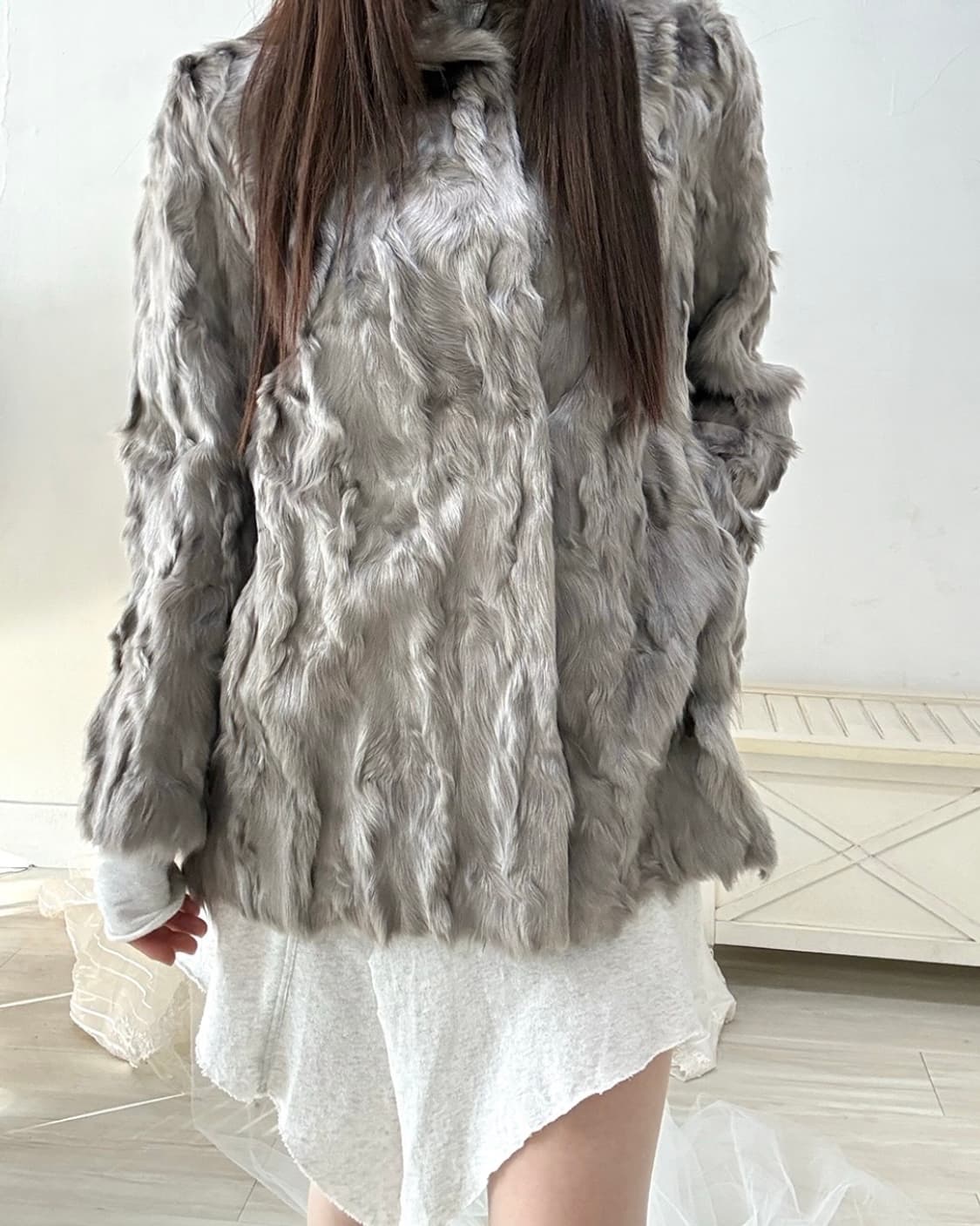 Warm silver fox fur coat 상품이미지2