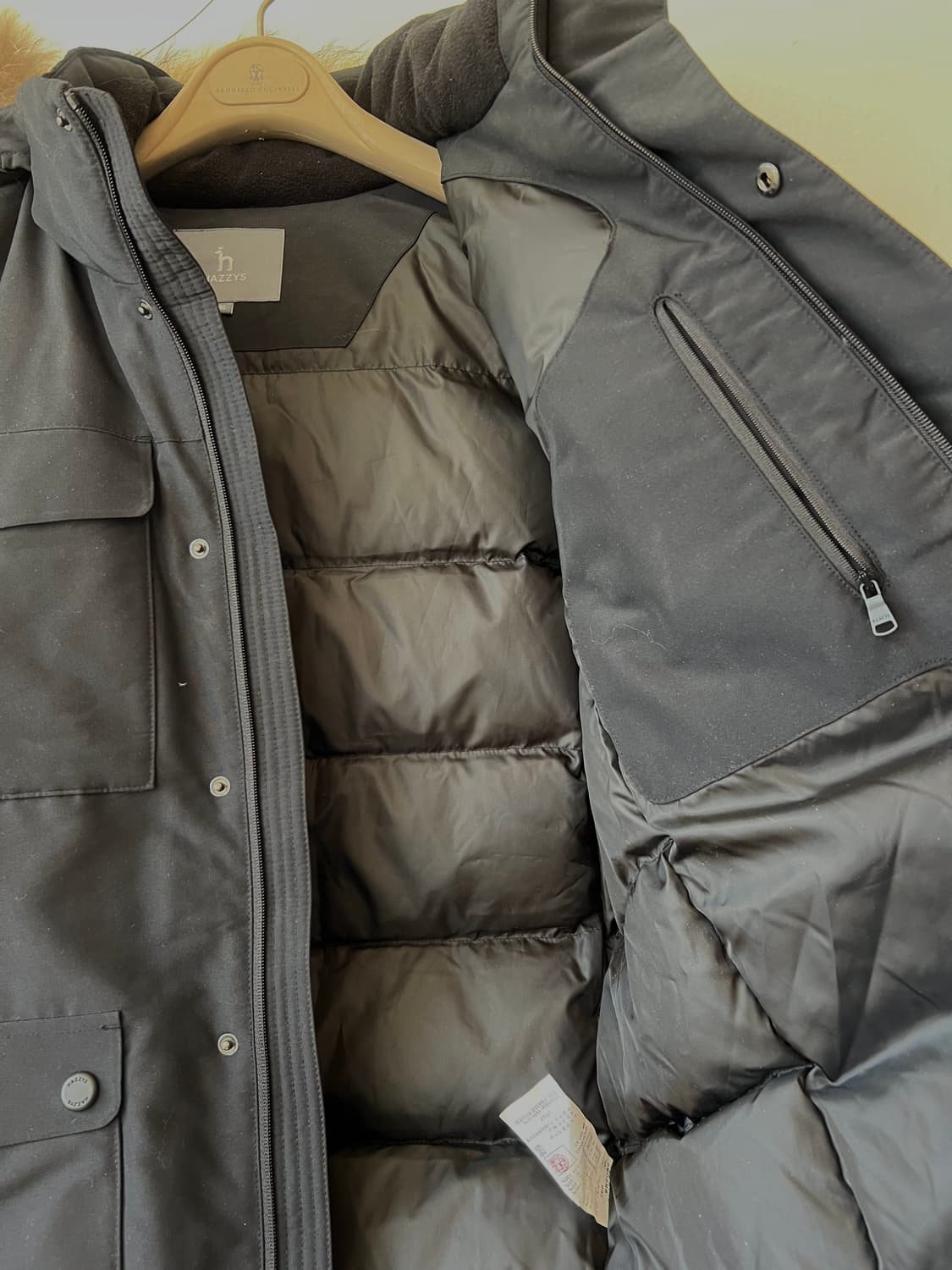 헤지스 남성 블랙 다운패딩점퍼 후드패딩점퍼 상품이미지5