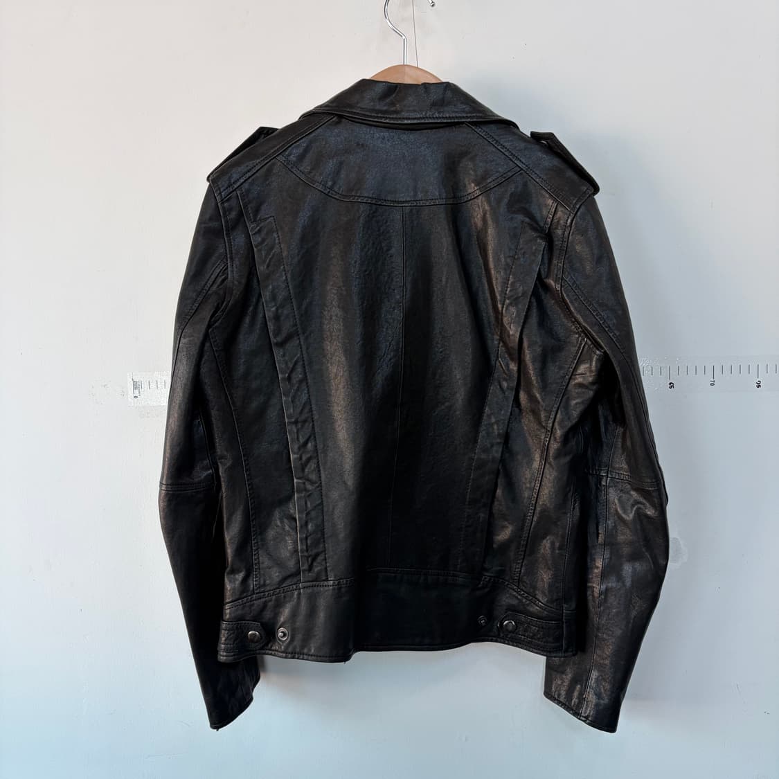 헤스티지 블랙 레더 라이더 자켓 상품이미지5