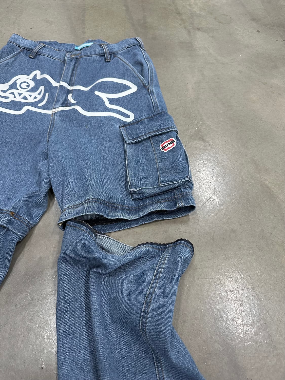 BBC 아이스크림 러닝독 투웨이 데님카고팬츠 상품이미지4