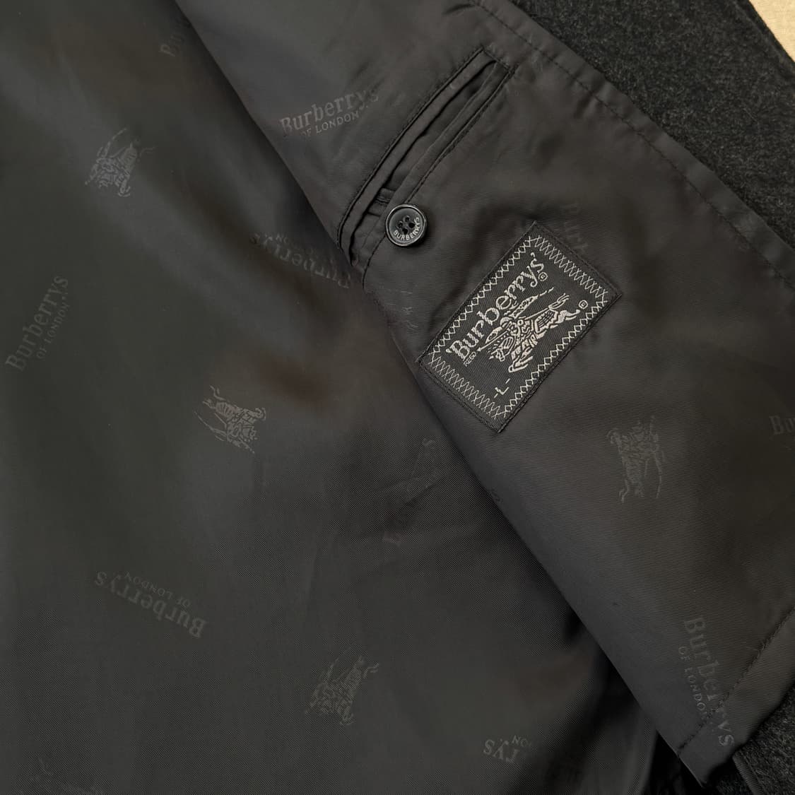 버버리 빈티지 캐시미어100% 집업 자켓 L 상품이미지7