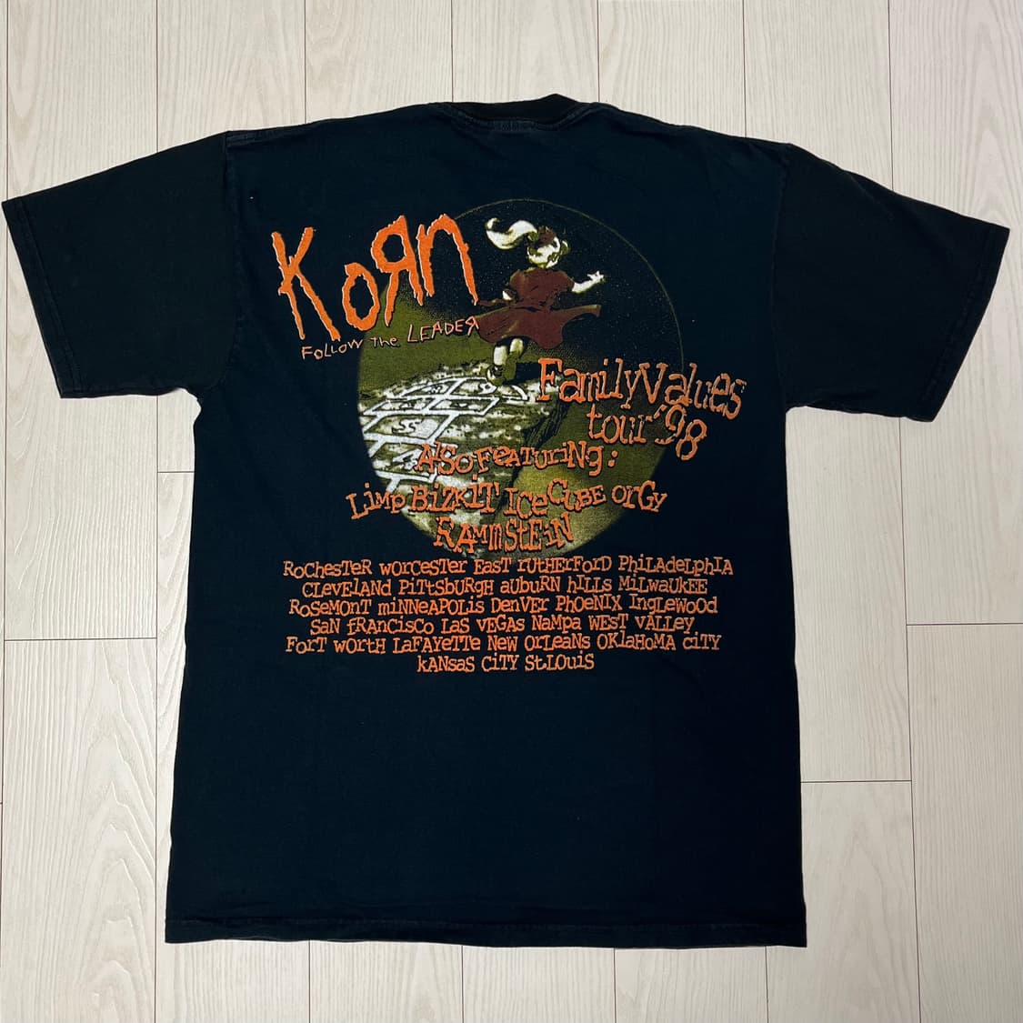 [M] 90s 콘 Korn 빈티지 락밴드 티셔츠 상품이미지3