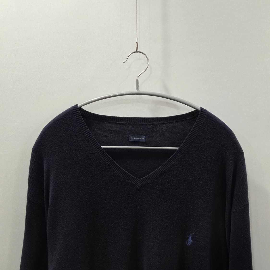 폴로랄프로렌 피마코튼 브이넥 니트 네이비 XL 상품이미지2