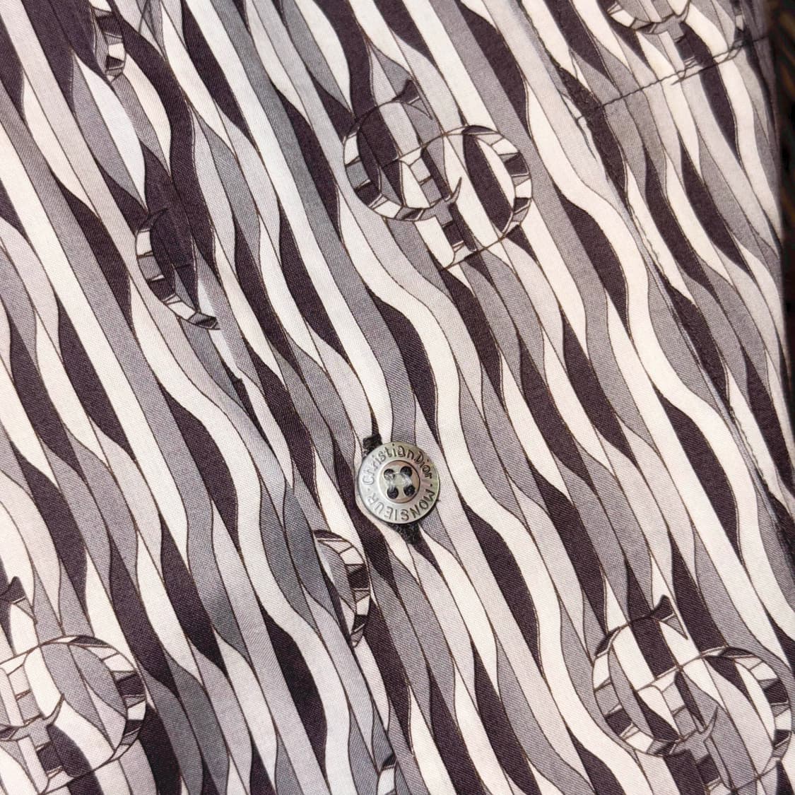 크리스찬 디올 무슈 모노그램 스트라이프 패턴 반팔 셔츠 그레이 상품이미지7