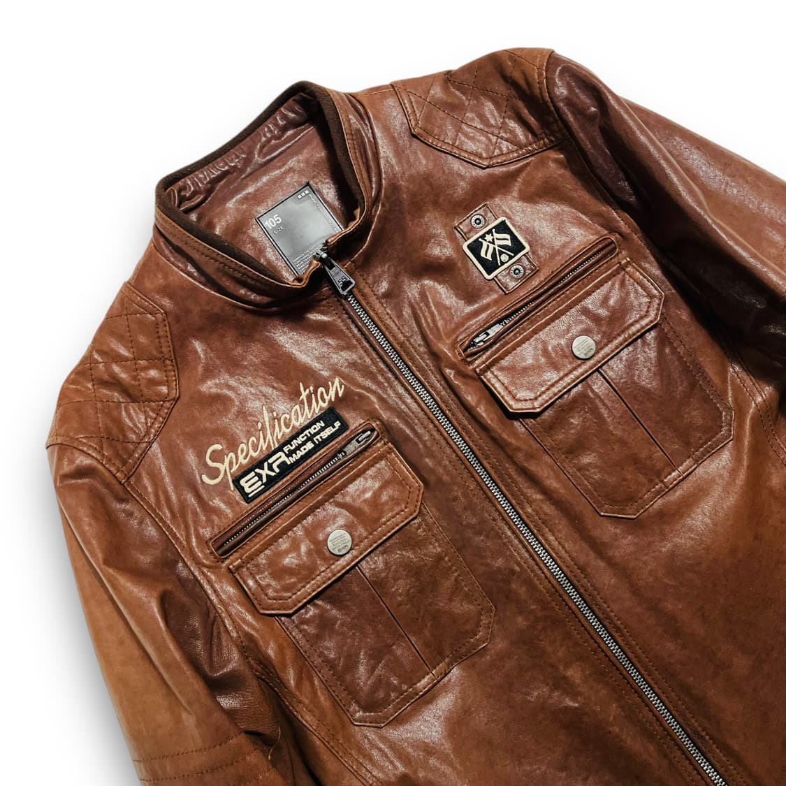 EXR 2010s 웨스턴 다크 브라운 바이커 양가죽 자켓 상품이미지3
