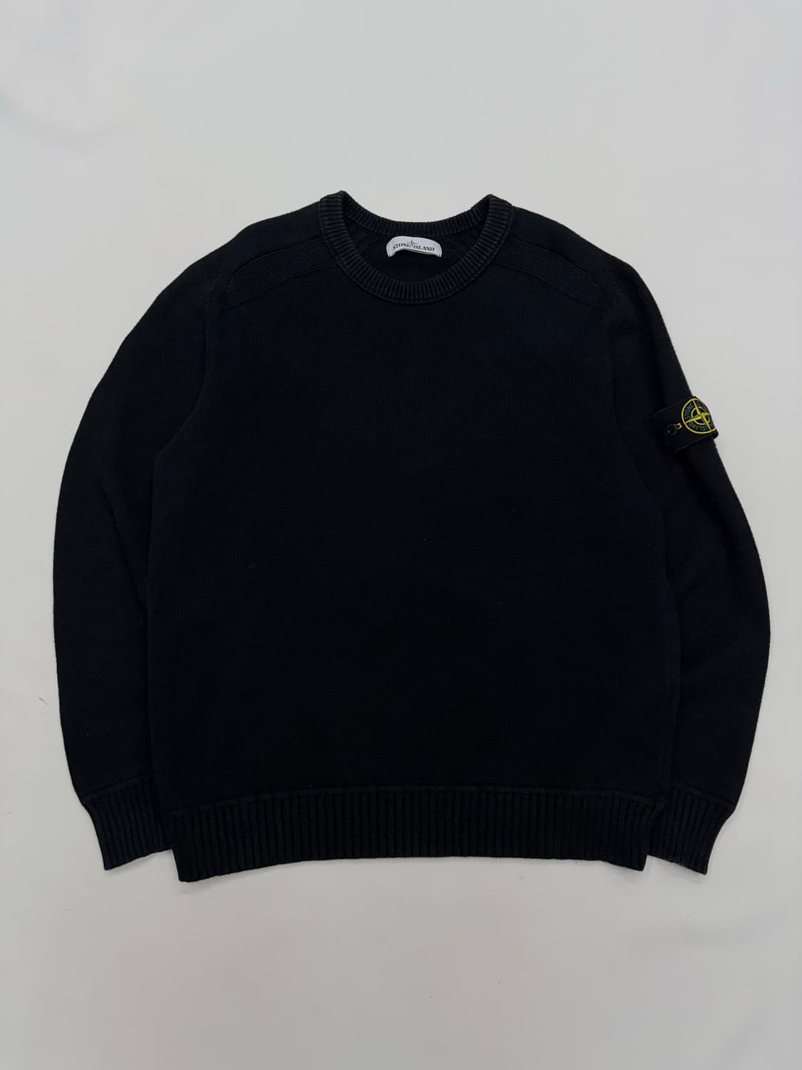 스톤 아일랜드 와펜 코튼 니트 블랙 상품이미지4