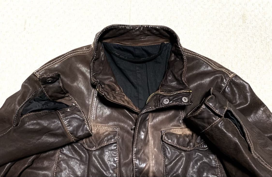 Lat 40.8 하이넥 레더 자켓 상품이미지4