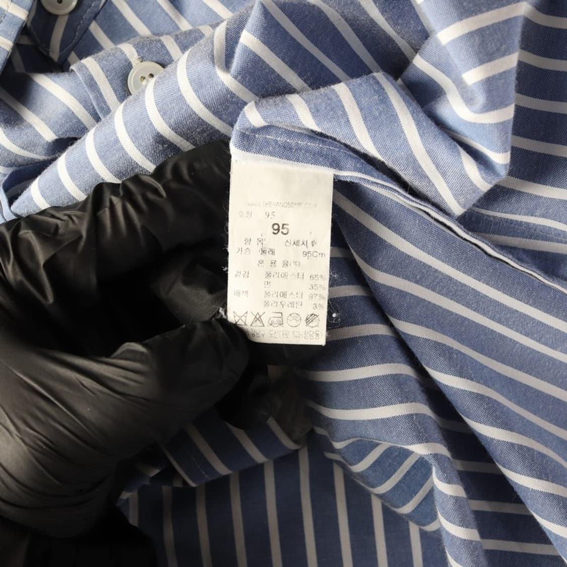 시스템 옴므 그래픽 아트 패치 스트라이프 셔츠 M 상품이미지6