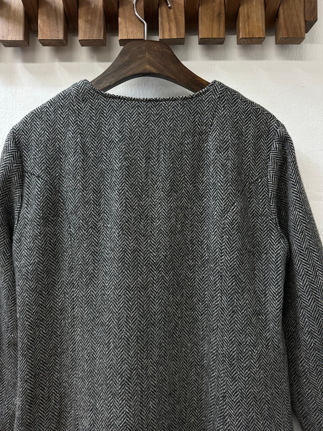 일본빈티지 헤링본 포켓 버튼 디테일 코트  상품이미지5