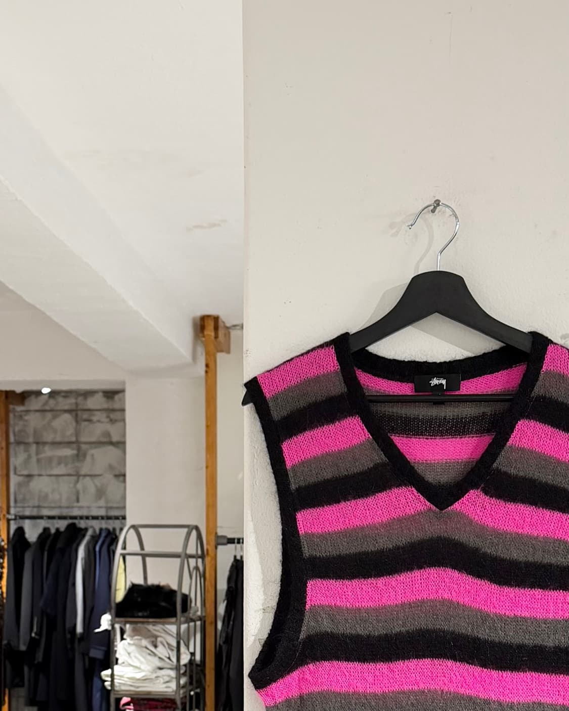 스투시 스트라이프 스웨터 베스트  상품이미지2