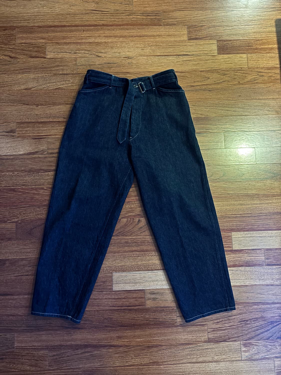 (3) 코모리 벨티드 팬츠 네이비 인디고 상품이미지1