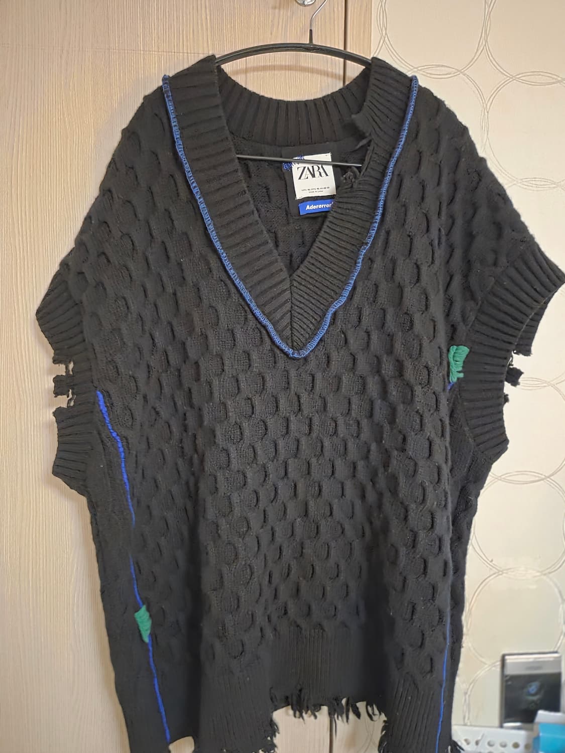 Zara x Ader Error Oversized Vest Black 상품이미지2