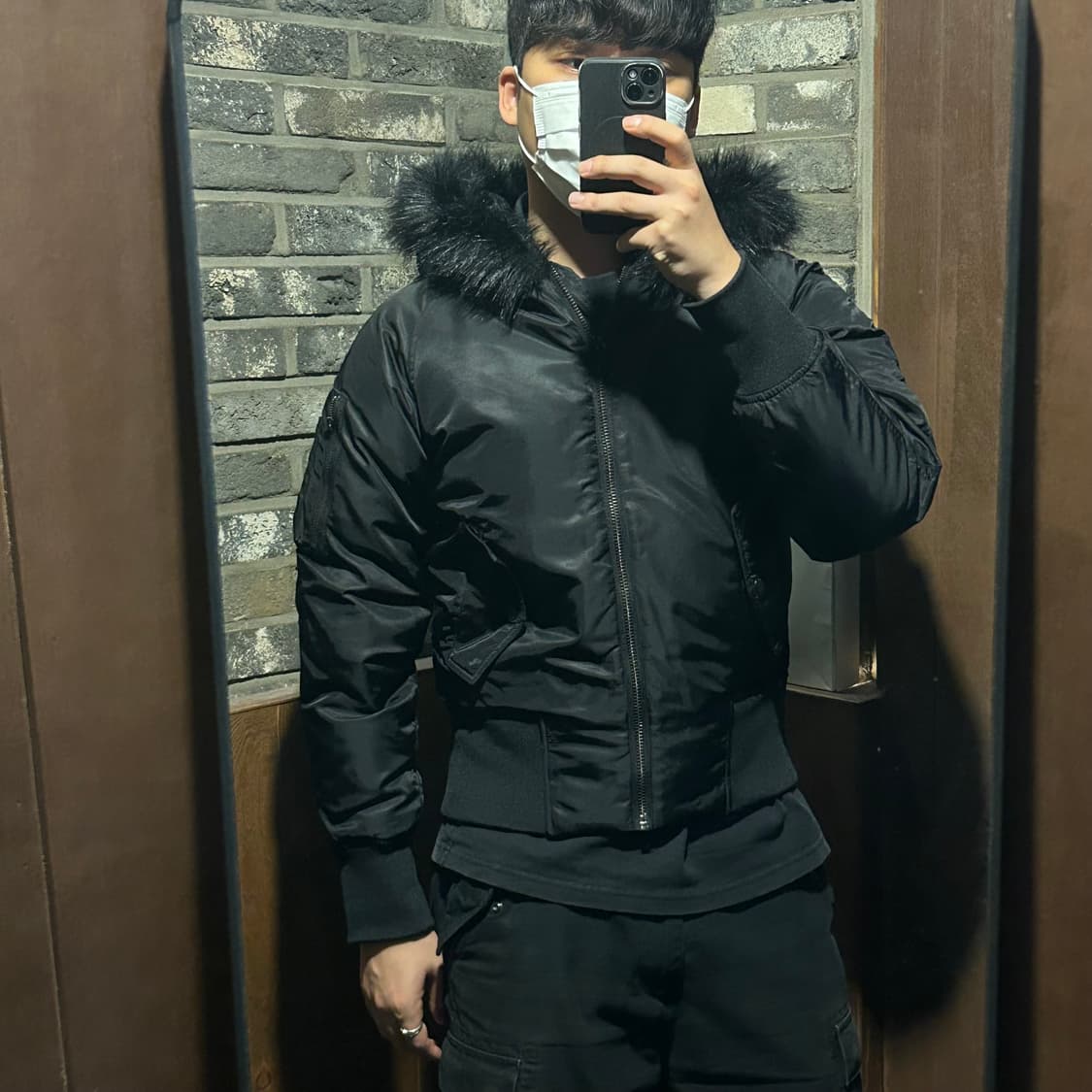 M) DKNY N2B 덕다운 패딩 봄버 자켓 블랙 상품이미지9