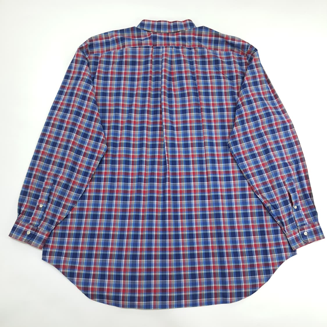 Co957 3XL Tall 폴로 랄프로렌 레드블루 매드라스 긴팔 셔츠 상품이미지7