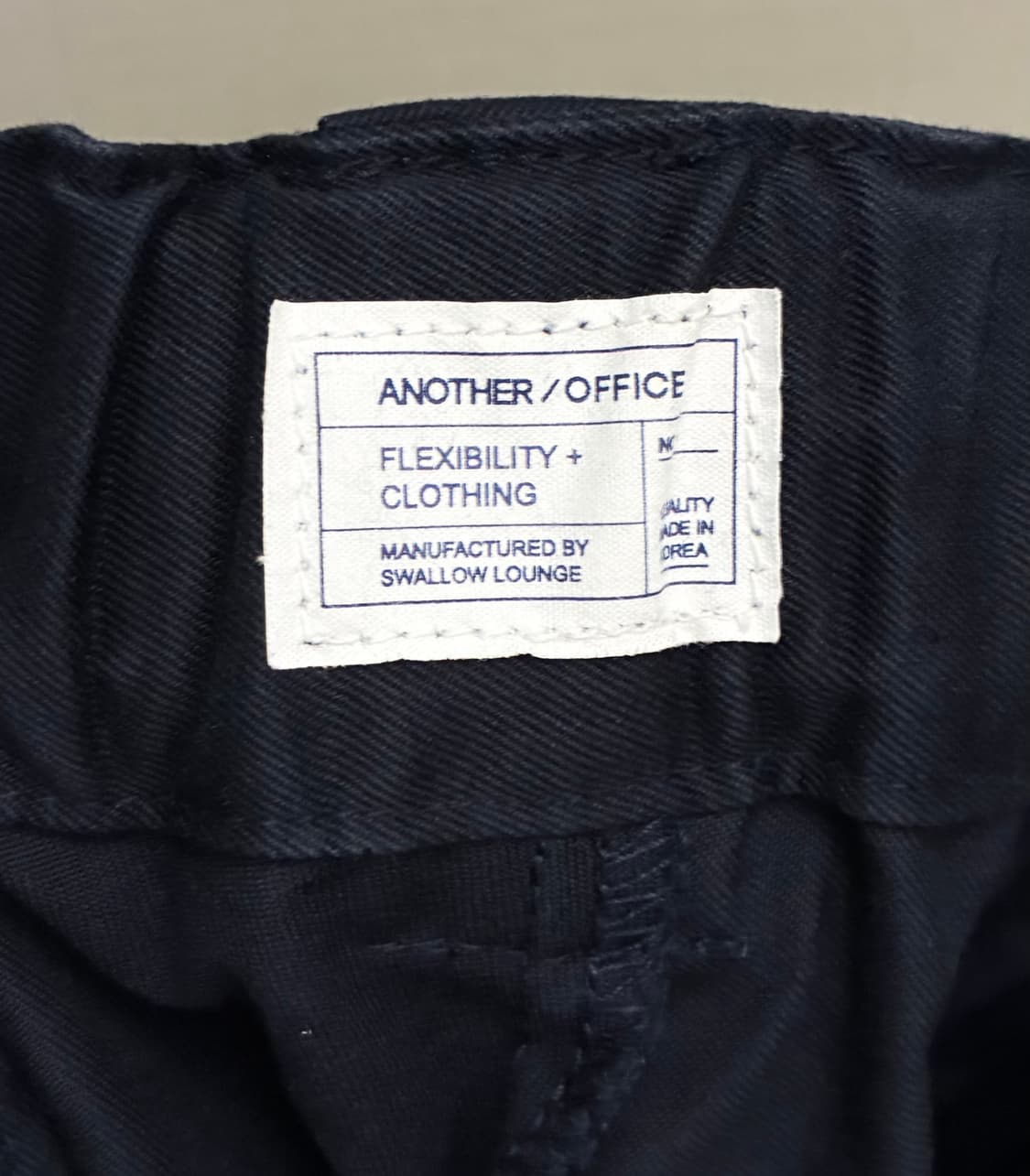 (2/30~34)어나더오피스 코튼 투턱 스트링 치노팬츠 다크네이비 상품이미지8