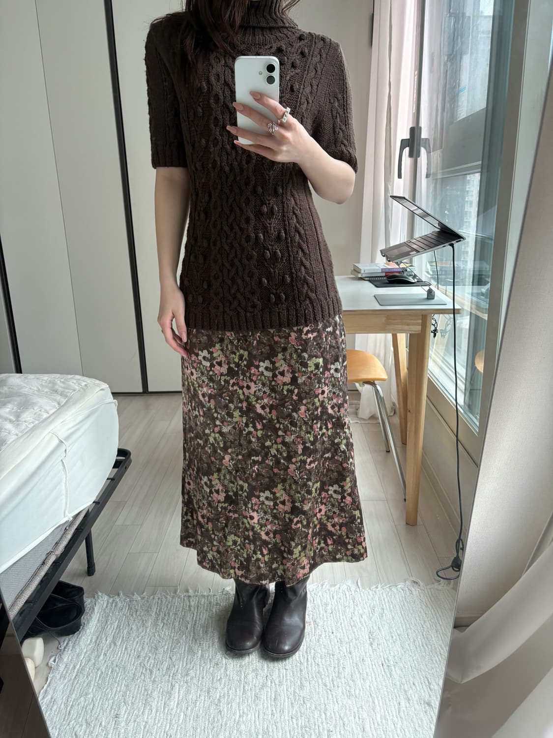 Muted Floral Silk Skirt 상품이미지7