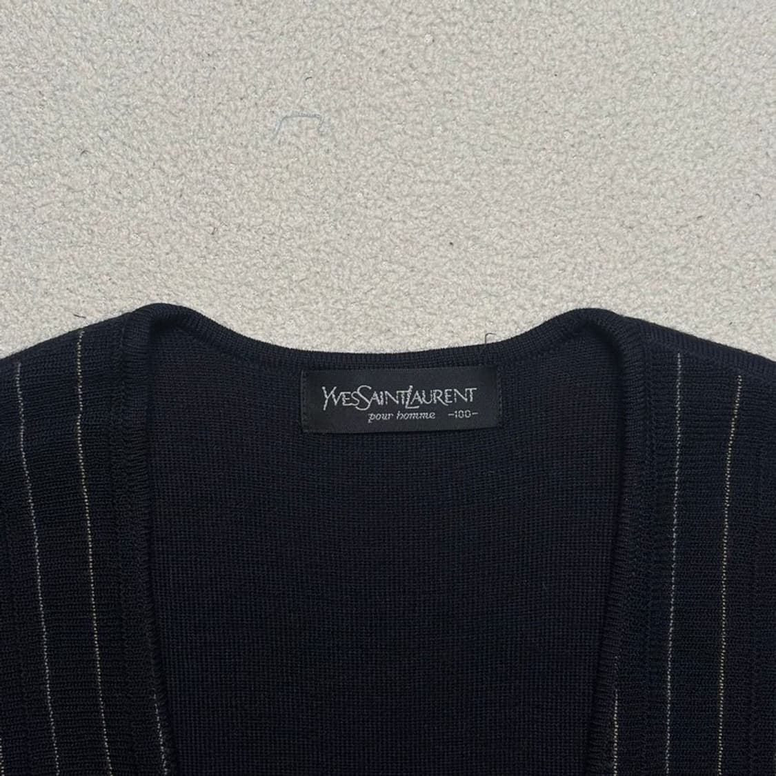 입생로랑 스트라이프 블랙 니트 조끼 100 상품이미지3