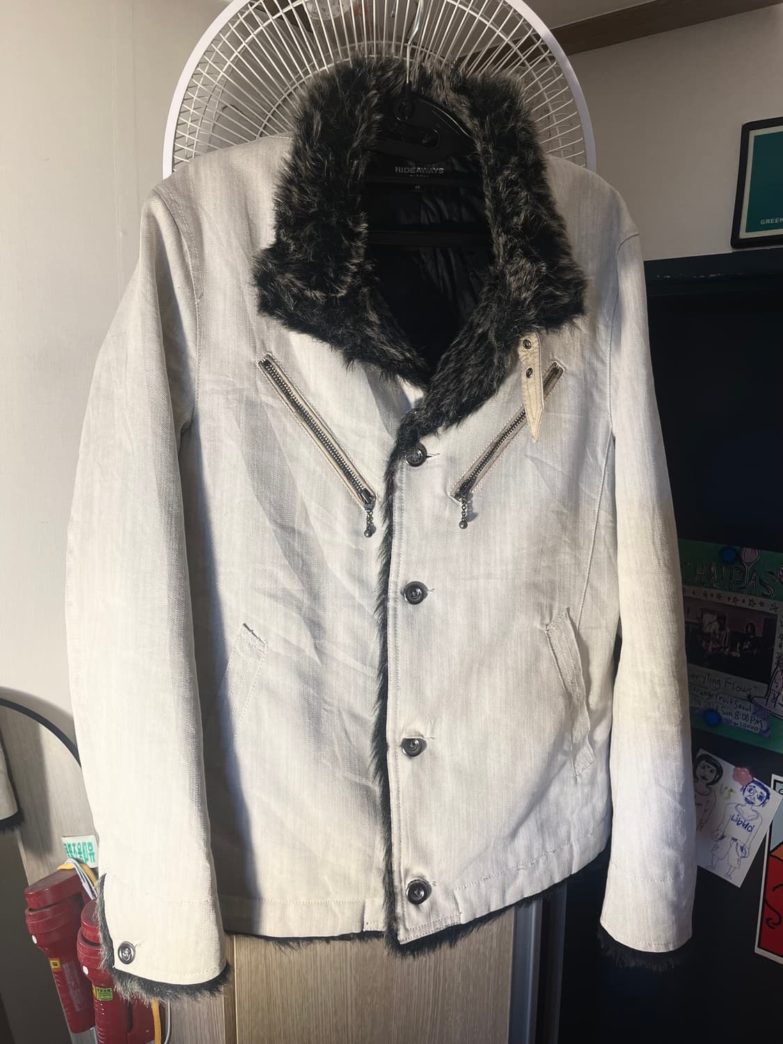 hideaways white fur jacket 상품이미지1