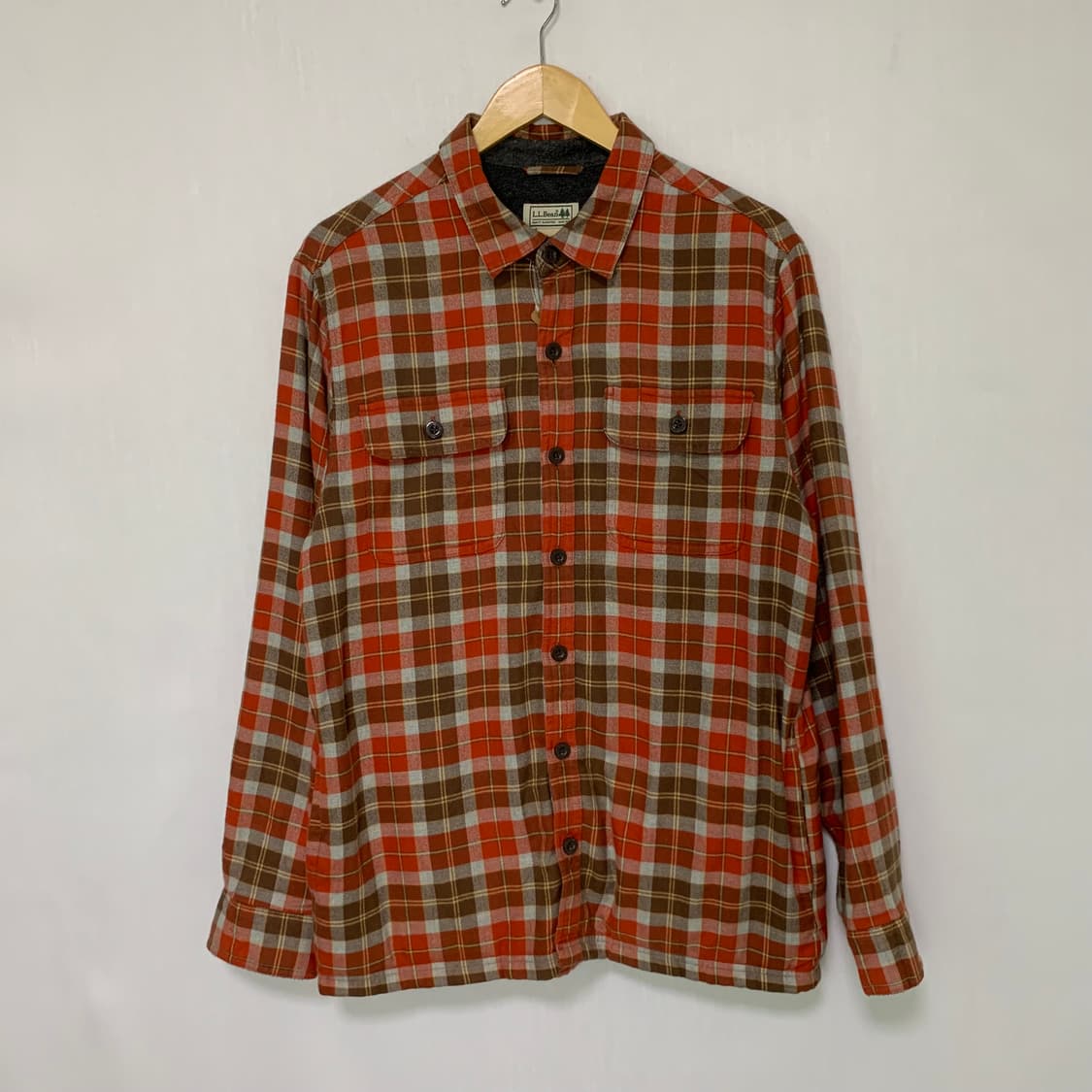 L.L.Bean 체크 셔츠 남방 엘엘빈 기모 남녀공용 빈티지 L 상품이미지2