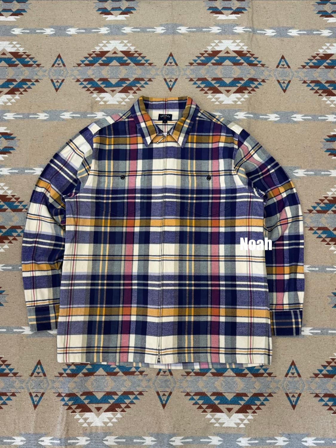 [M][100] 노아 플란넬 집업 체크 셔츠 상품이미지1