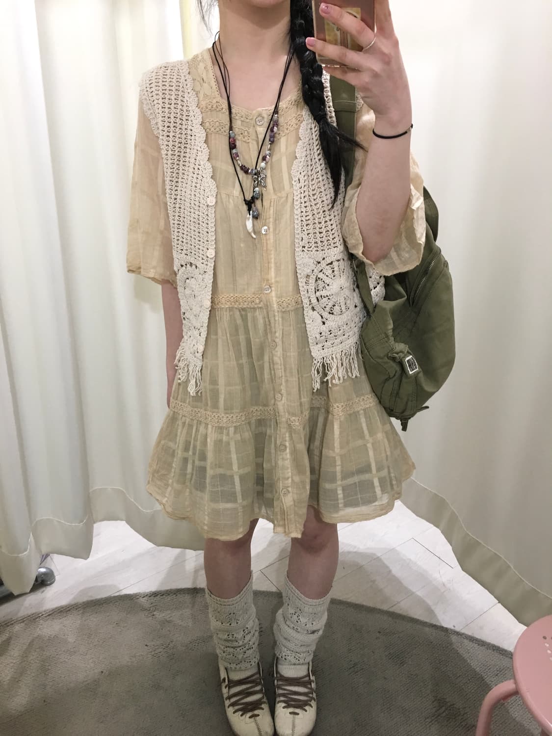 hippie crochet vest 상품이미지3
