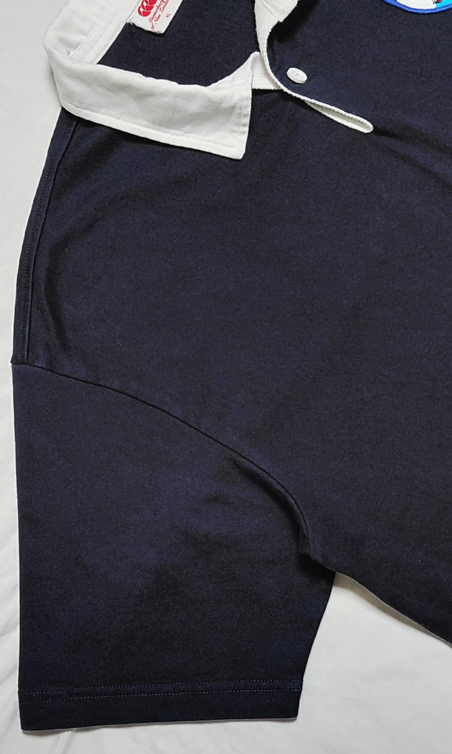 [XL] 캔터베리 오브 뉴질랜드 자수 패치 반팔 럭비 셔츠 (네이비) 상품이미지3