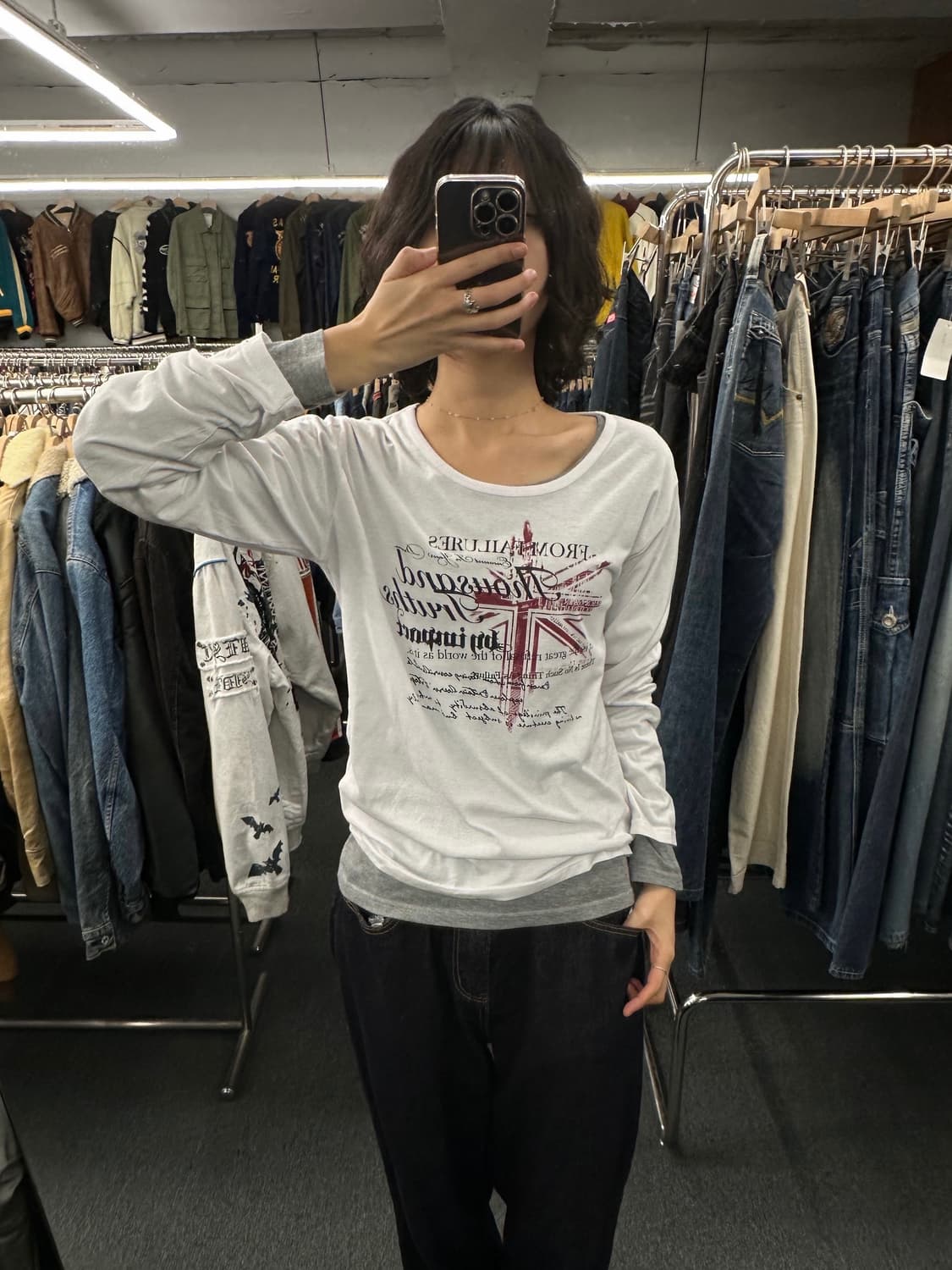 L)Japanese vintage Y2K 펑크 프린팅 롱슬리브 상품이미지1