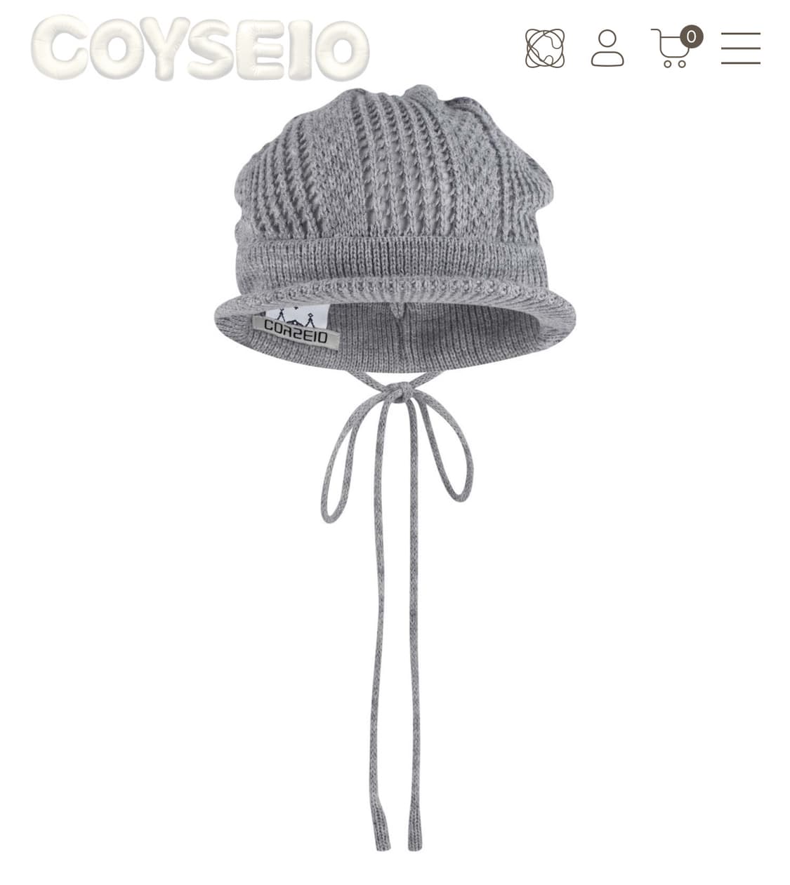 코이세이오 COY VISOR CROCHET BEANIE 멜란지 그레이 상품이미지1