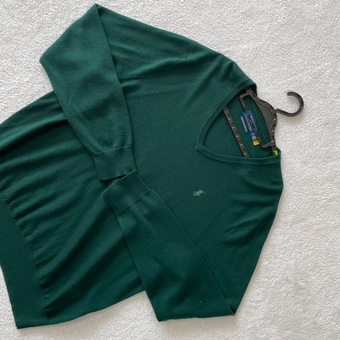 L 폴로 신형 워셔블메리노울 브이넥 니트 그린 상품이미지3