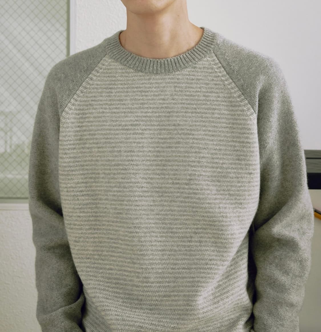 니틀리 스트라이프 울 코튼 스웨터 니트 상품이미지2