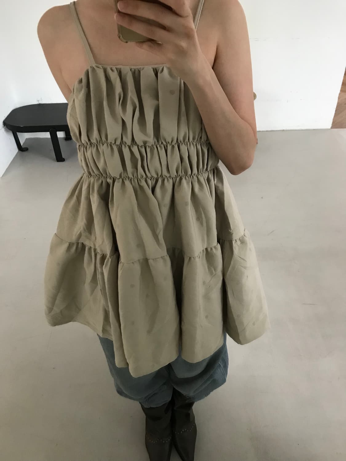 vintage dot sleeveless top 상품이미지5