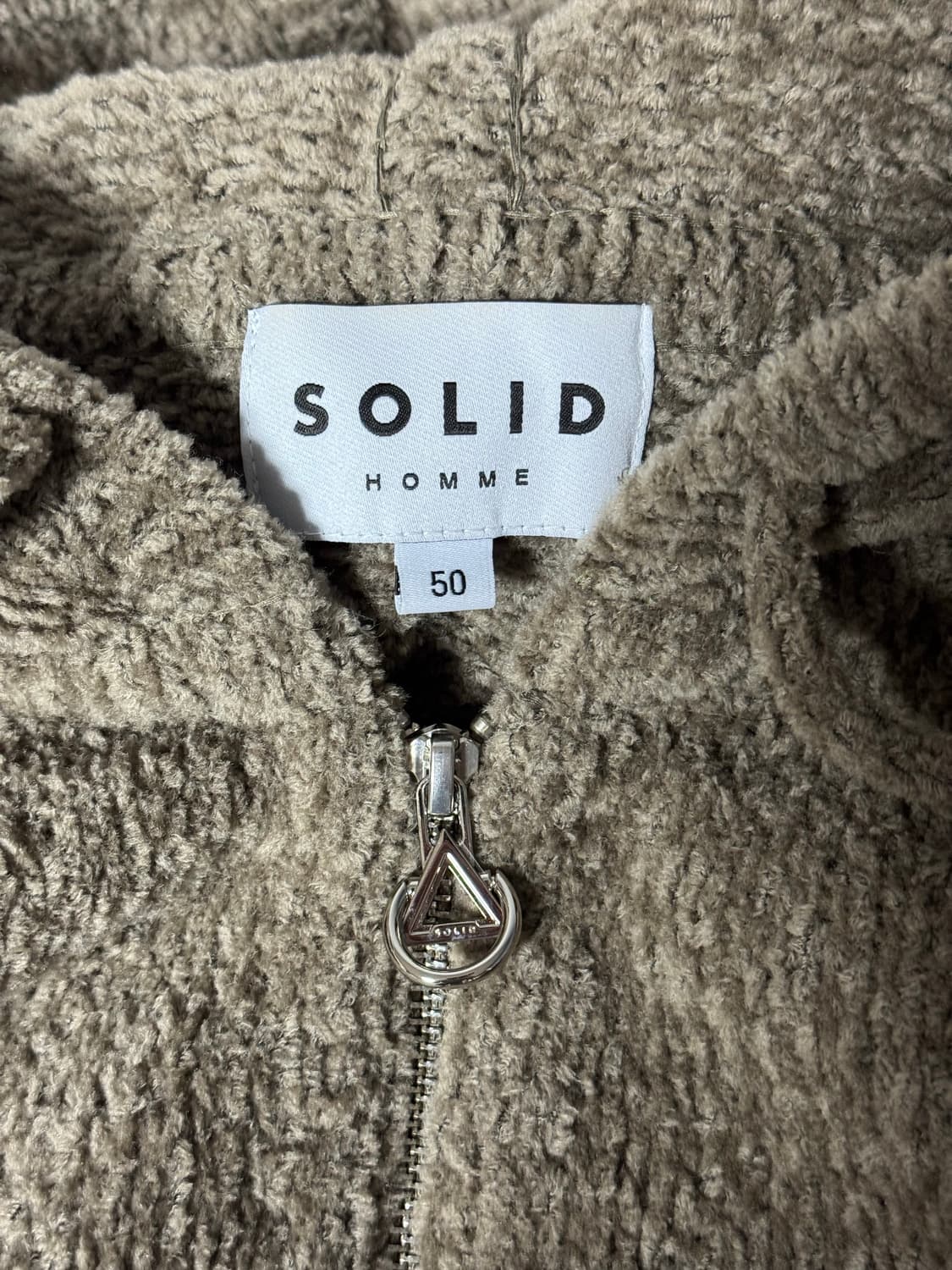 (50 사이즈) 솔리드옴므 23FW 브라운 니트 집업 후드 상품이미지4