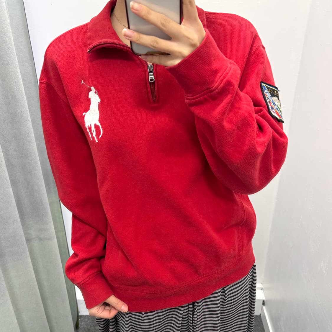 폴로 레드 빅포니 반집업 니트 상품이미지2