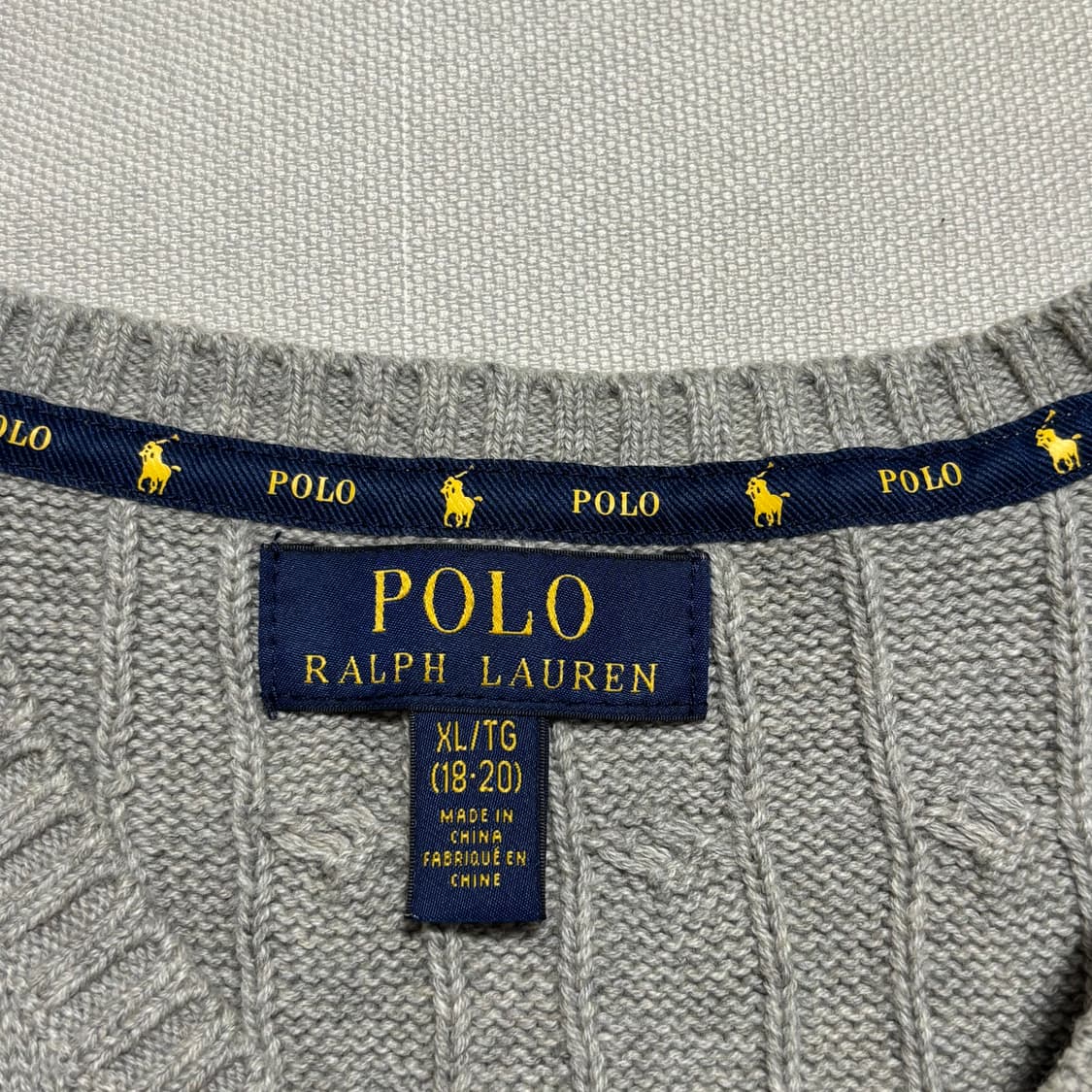 XL 폴로랄프로렌 블랙 포니 브이넥 케이블 니트 조끼 상품이미지4