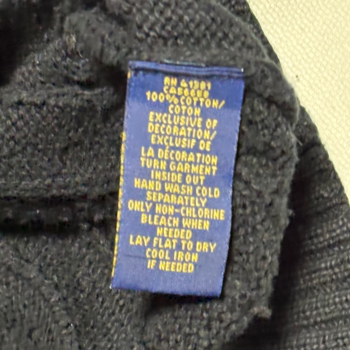 Polo Ralph Lauren 코튼 케이블 라운드넥 블랙 니트 상품이미지4