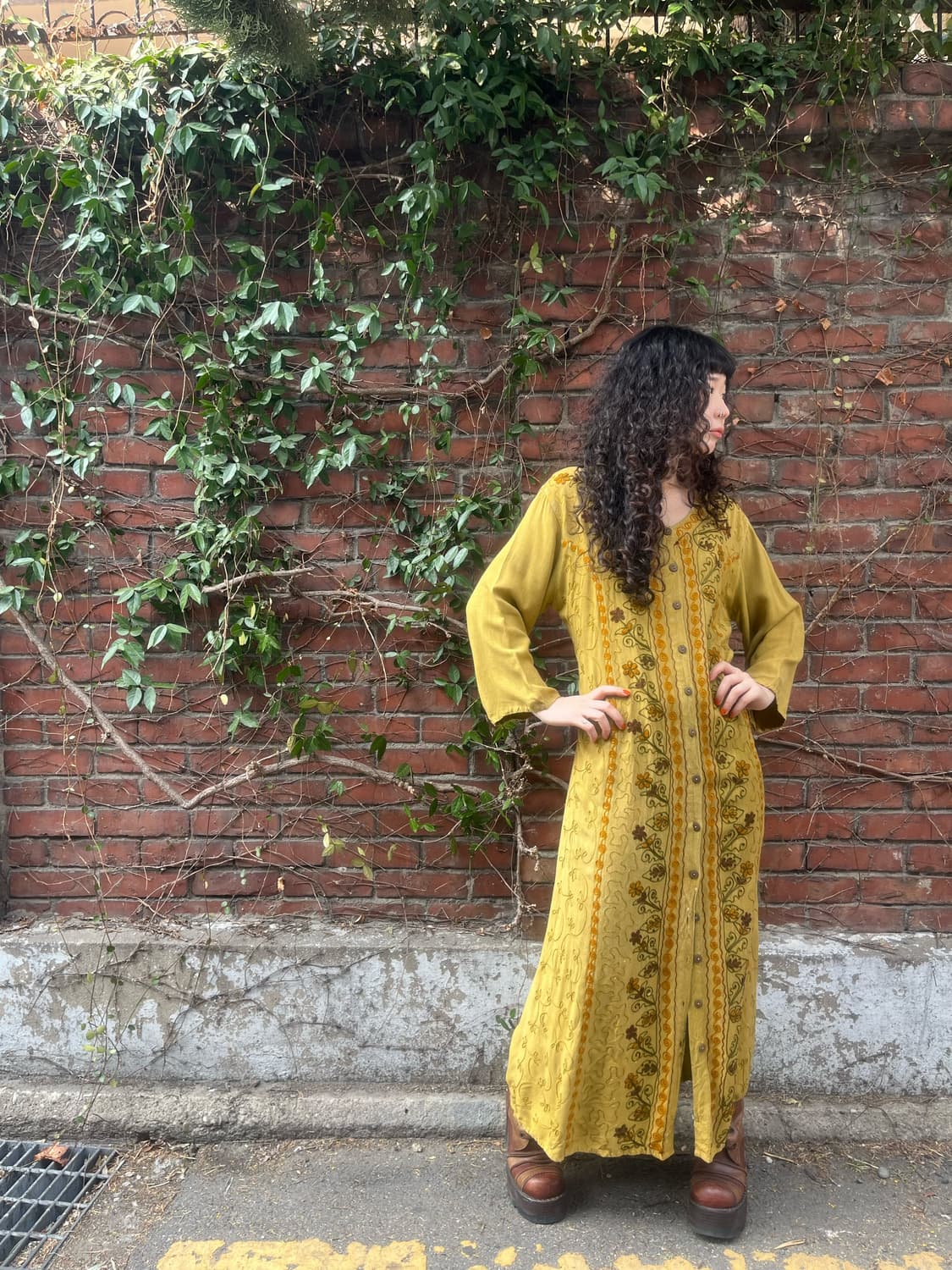 보헤미안 히피 페이즐리 스티치 원피스 상품이미지4