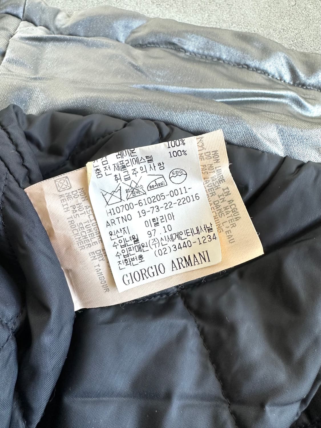 조르지오 아르마니 1997AW 아카이브 실버 봄버 자켓 상품이미지8