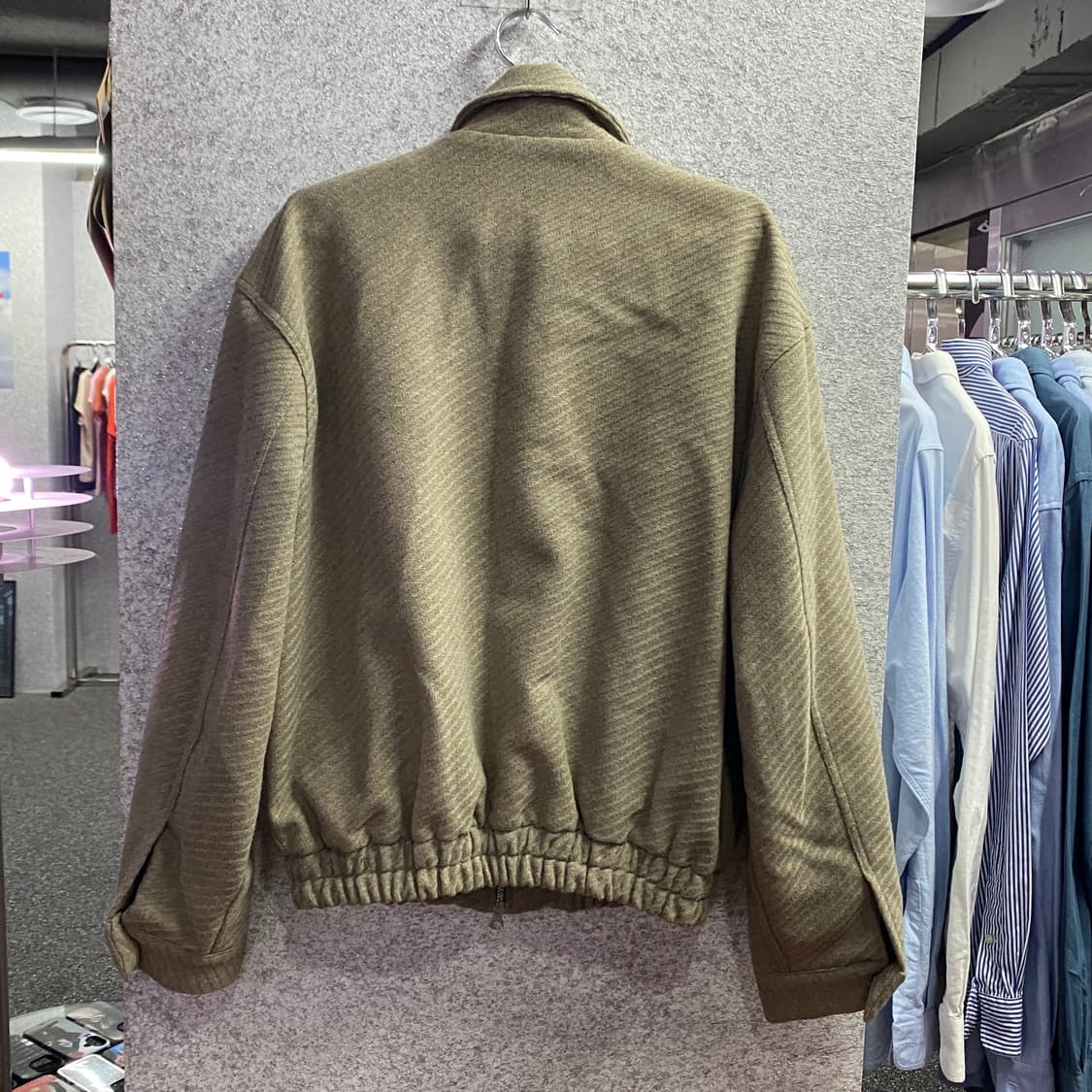 빈티지 모션 스웨이드 스트라이프 투웨이 집업 B3074 상품이미지4