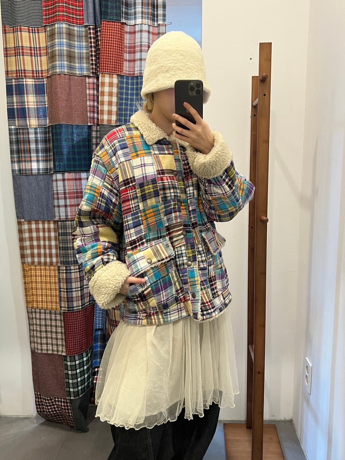 패치워크 플리스 무스탕 상품이미지4