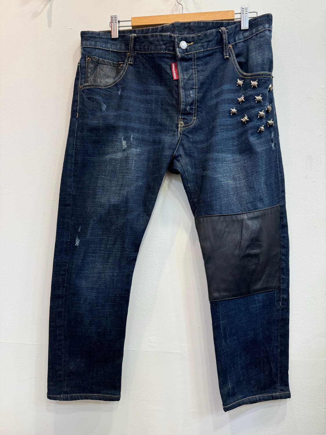 52 디스퀘어드 탱글스 레더패치 데님 청바지 36-38 상품이미지1