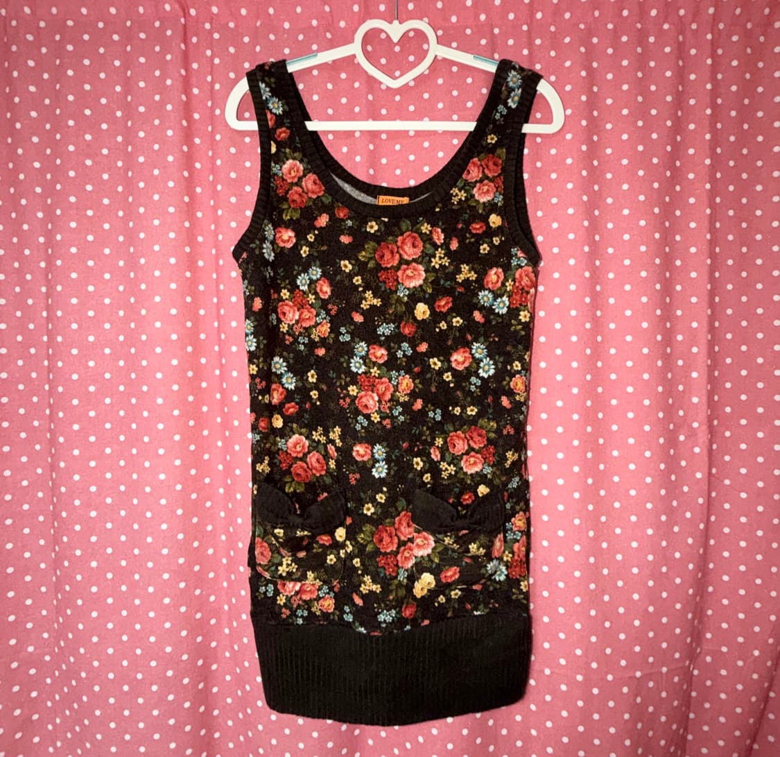 [LOVE ME] 러브미 플라워 리본 디테일 니트 조끼 상품이미지1