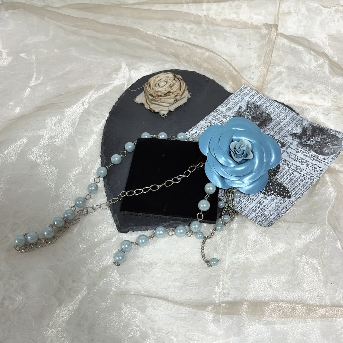 빈티지 장미 진주 허리체인 허리띠 상품이미지2