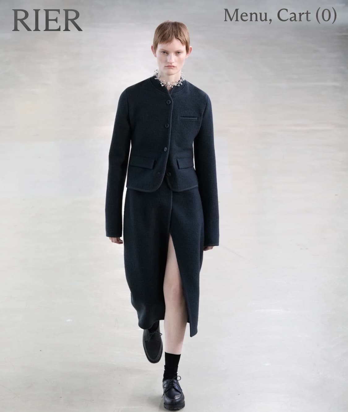 [S]리에르 워커 랩 스커트/네이비 상품이미지1