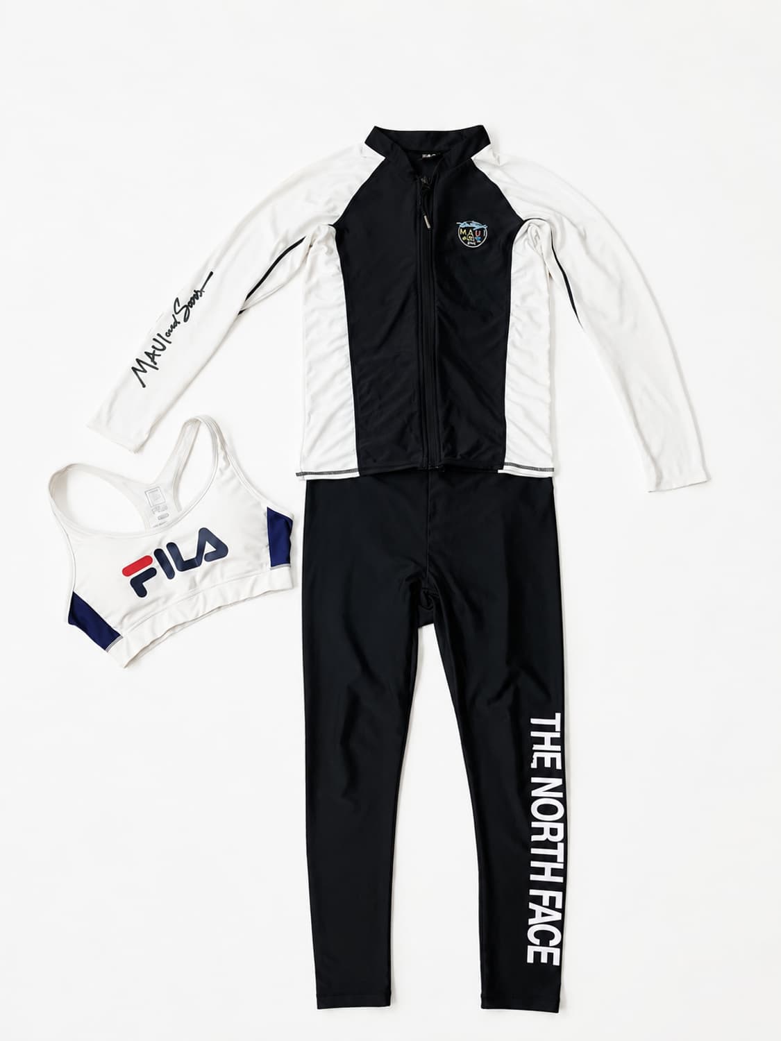 FILA  MAUI 한정판래쉬가드+휠라 브라탑 + 노스페이스레깅스3종세트 상품이미지2
