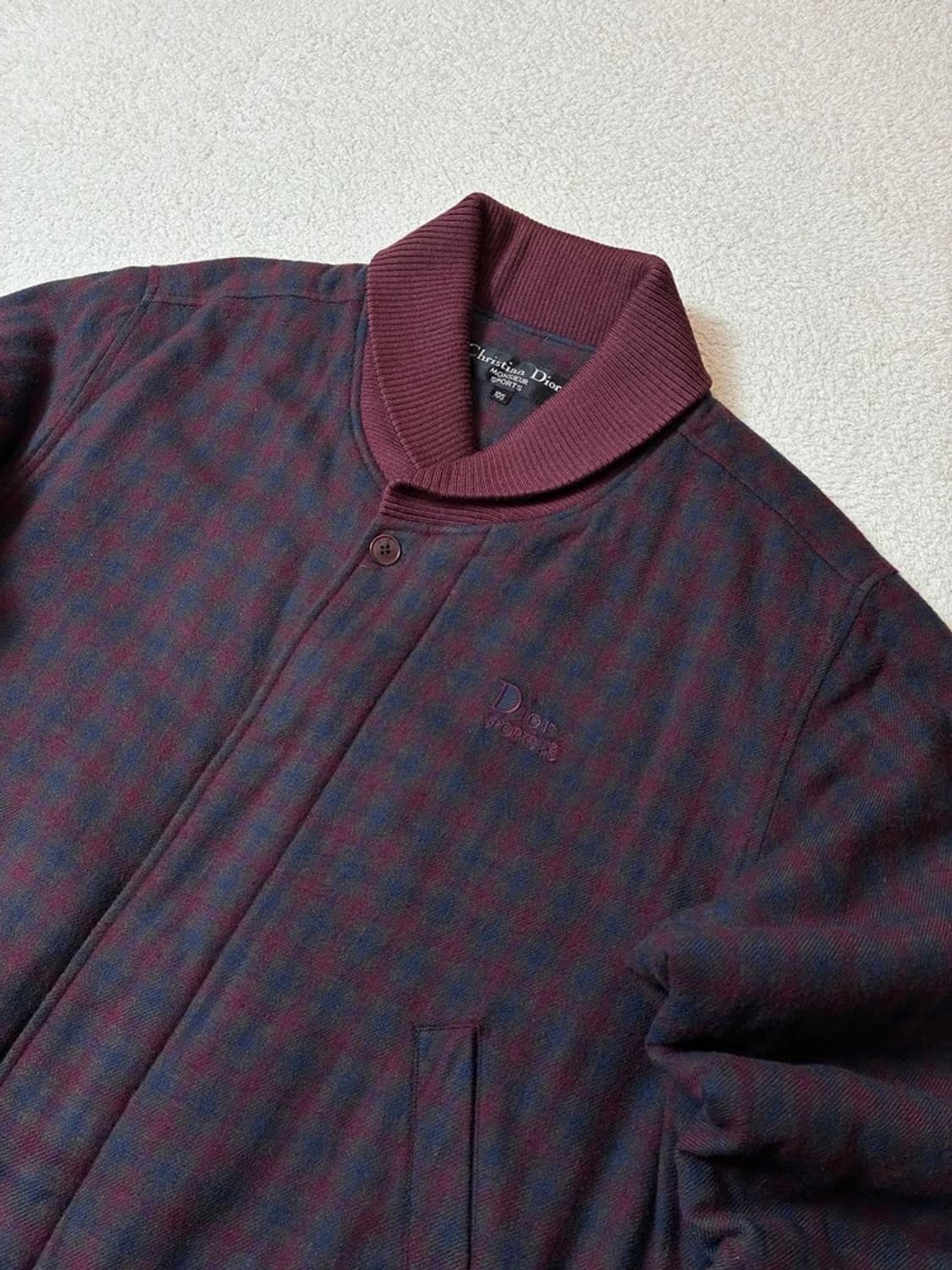 크리스찬디올 90's 체크 울 블루종 자켓 PN6921 상품이미지2