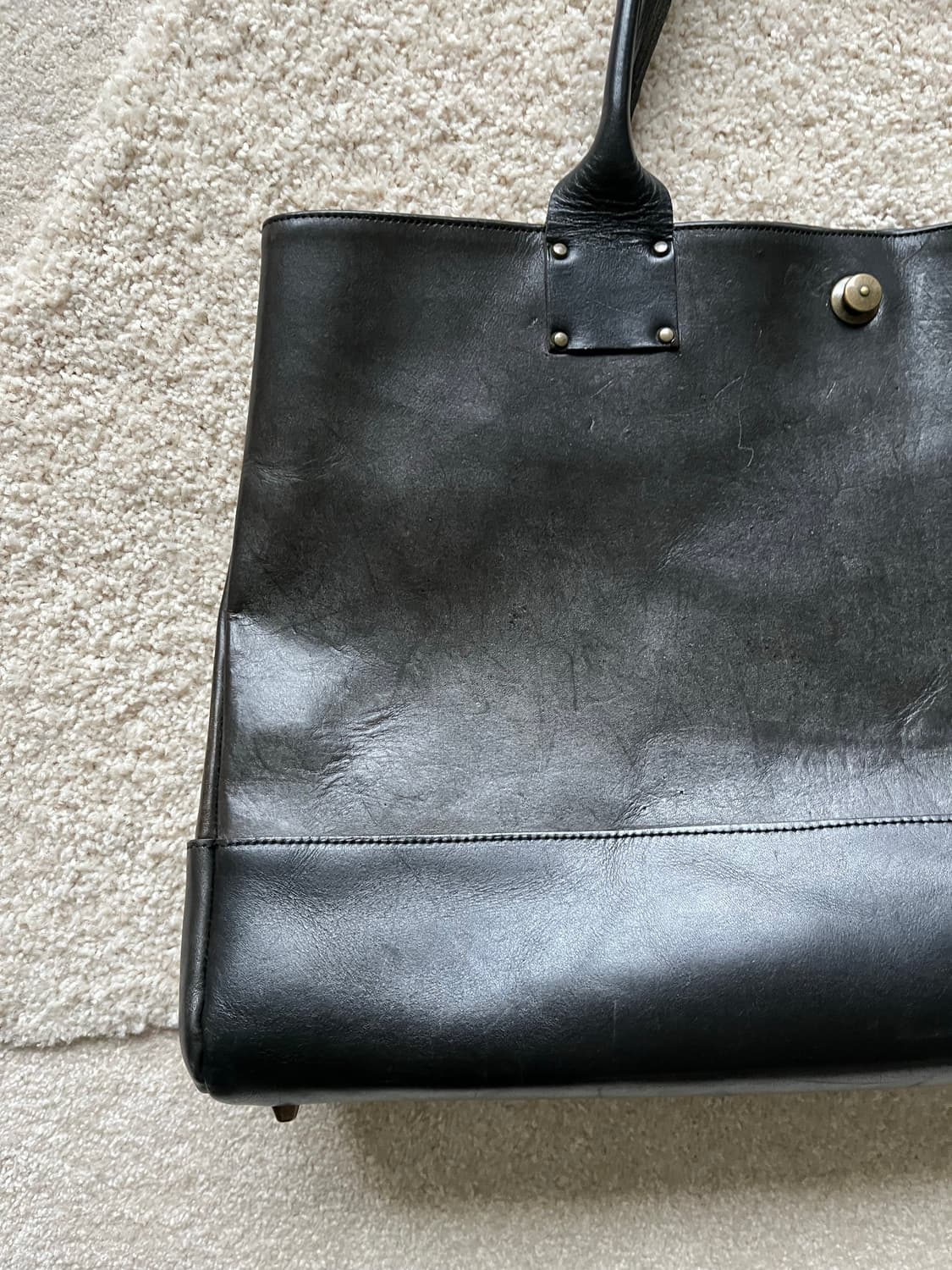 다츠노시 핸드메이드 레더 토트백 상품이미지4